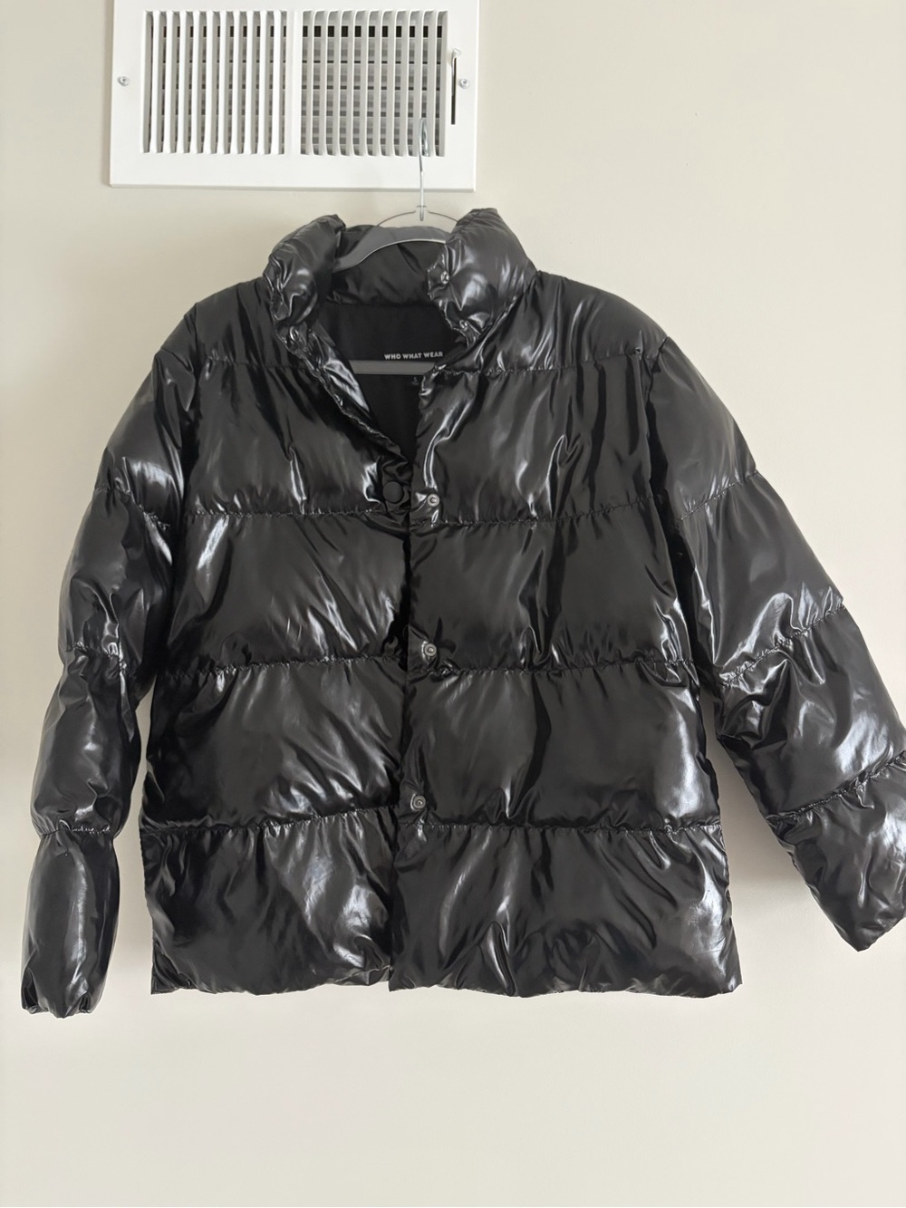 Who What Wear Black Shiny Puffer Jacket